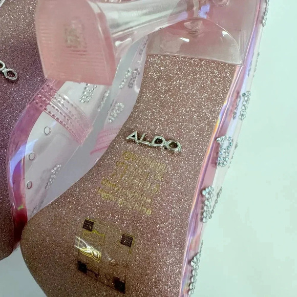 NWOT ALDO x Barbie Stessy Heels - Barbietessy Clear Embellished Stiletto Glitter - Picture 14 of 14